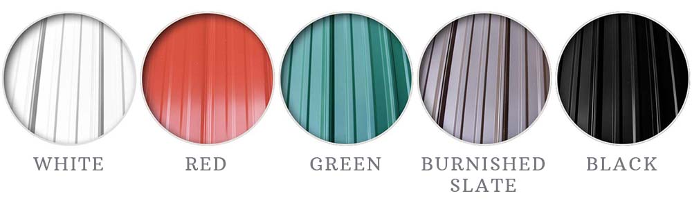 metal roof colors white red green slate and black